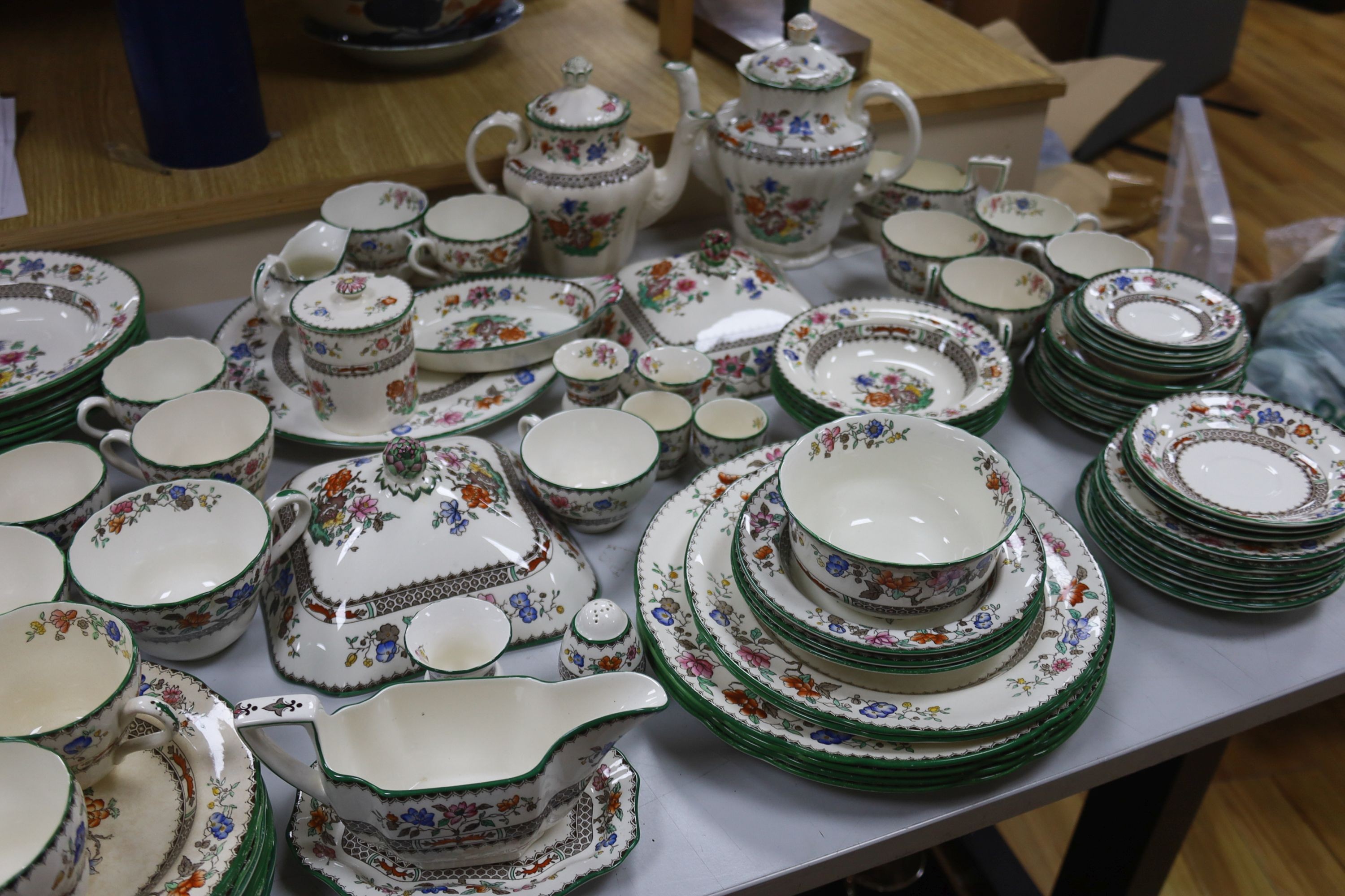 A Spode Chinese rose part dinner and tea service